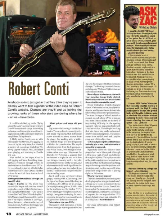 Vintage Guitar Magazine Interview With Robert Conti